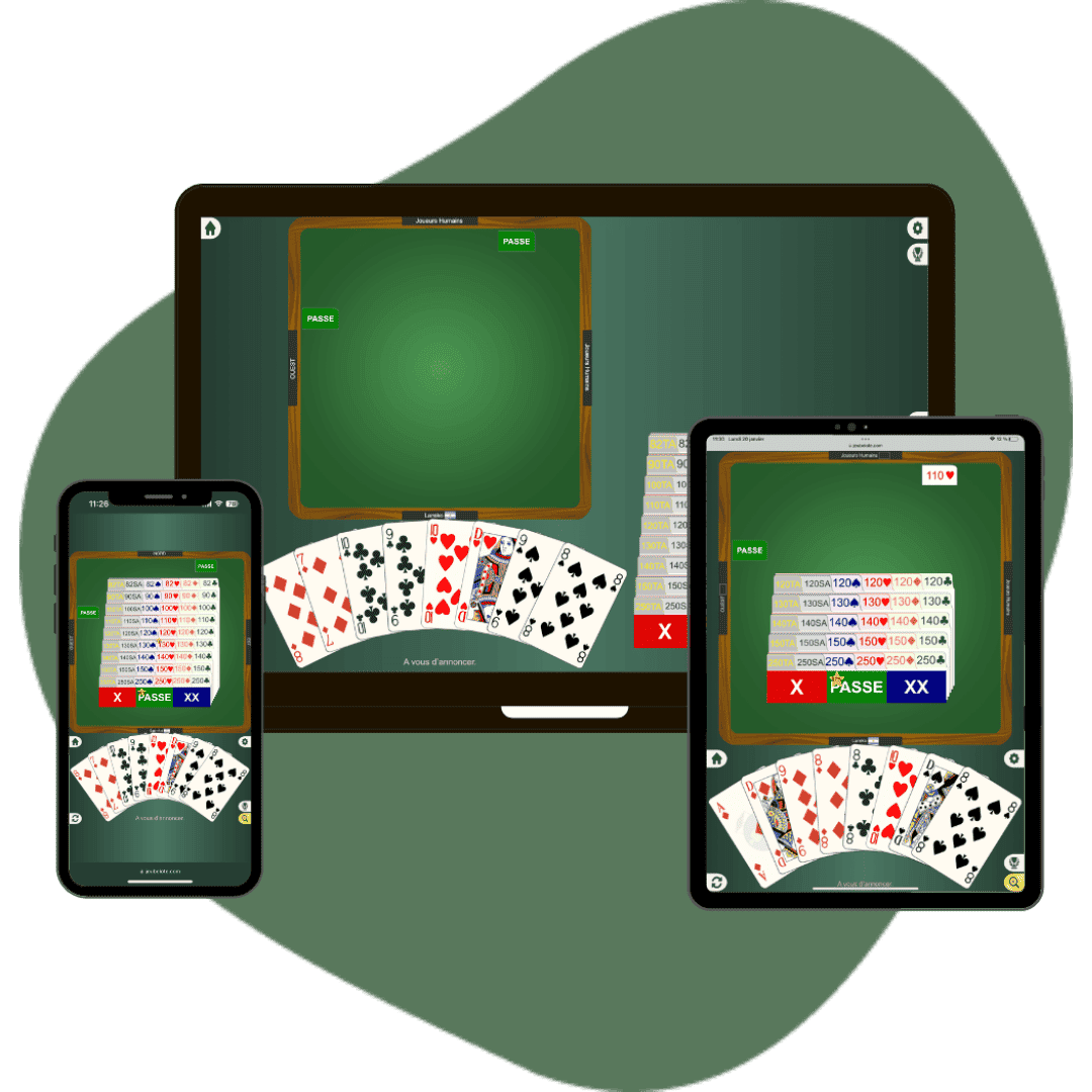 jeu de belote sur écran